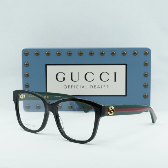 Final Price! Gucci GG0038ON 011 Black/Green Eyeglasses 54mm - Picture 3 of 11